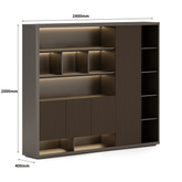 Pari-C Executive Office Walnut Wooden Filing Cabinet Bookcase